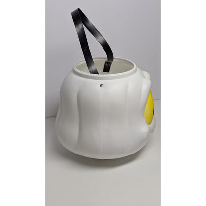 Vtg 7" Halloween Blow Mold Candy Bucket Trick & Treat Casper Ghost Yellow Eyes