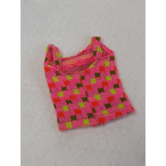 Vintage 1968 Barbie Mod Era Twist And Turn TNT Outfit #1160 Pink Knit Top Mattel