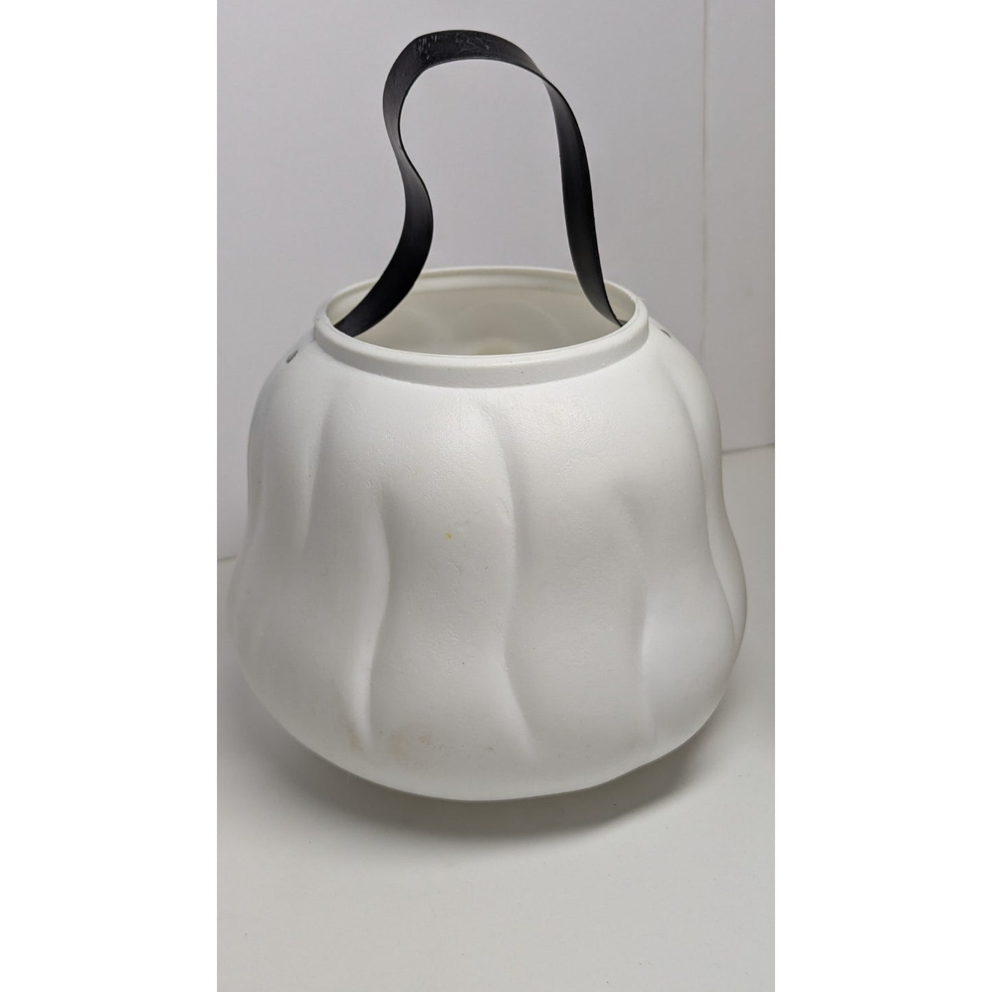 Vtg 7" Halloween Blow Mold Candy Bucket Trick & Treat Casper Ghost Yellow Eyes