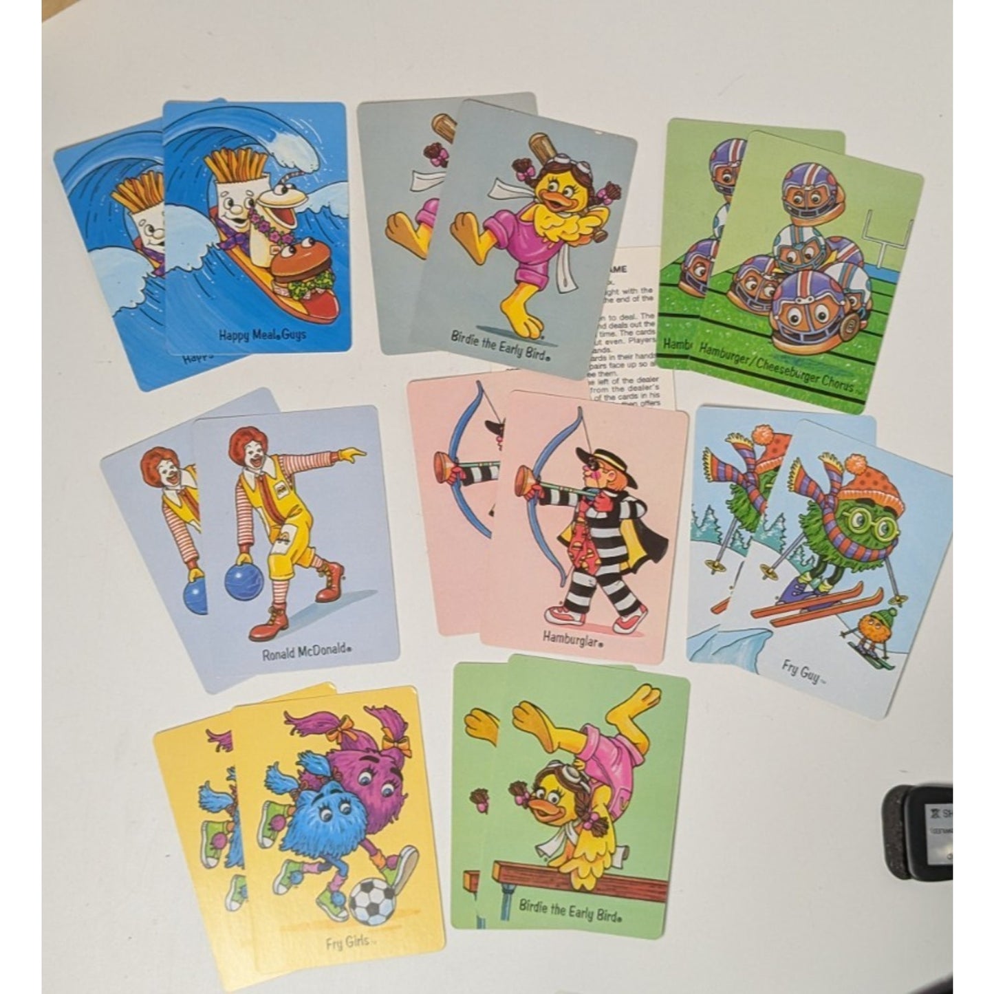 Vintage Happy Meal Toy McDonaldland Funset Birdie Old Maid Card Game Complete