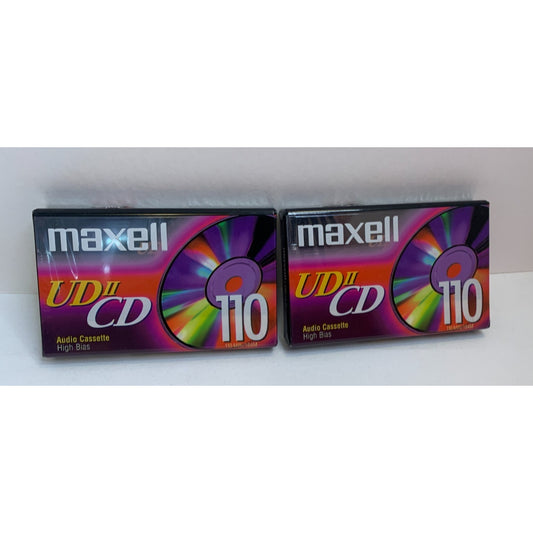 Lot of 2 Maxell UD II CD 110 High Bias Blank Audio Cassette Tapes NEW SEALED