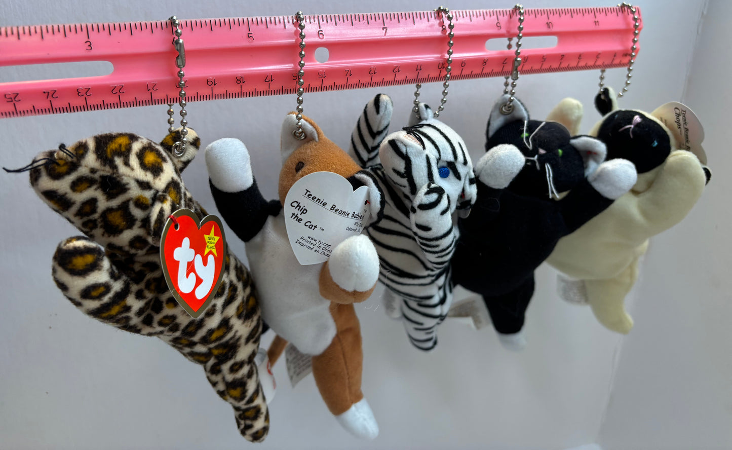 Upcycled 90s Y2K Vintage Teenie Beanie Baby Plush Toy Bag Charm Key Chain Ornament Purse Accessory
