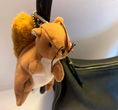 Upcycled 90s Vintage Teenie Beanie Baby Plush Toy Bag Charms Key Chains Purse Decor Accessory