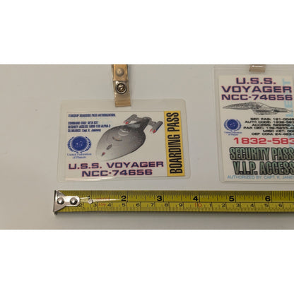 2 Vintage Star Trek Voyager Boarding Pass Security Pass VIP Access Costume