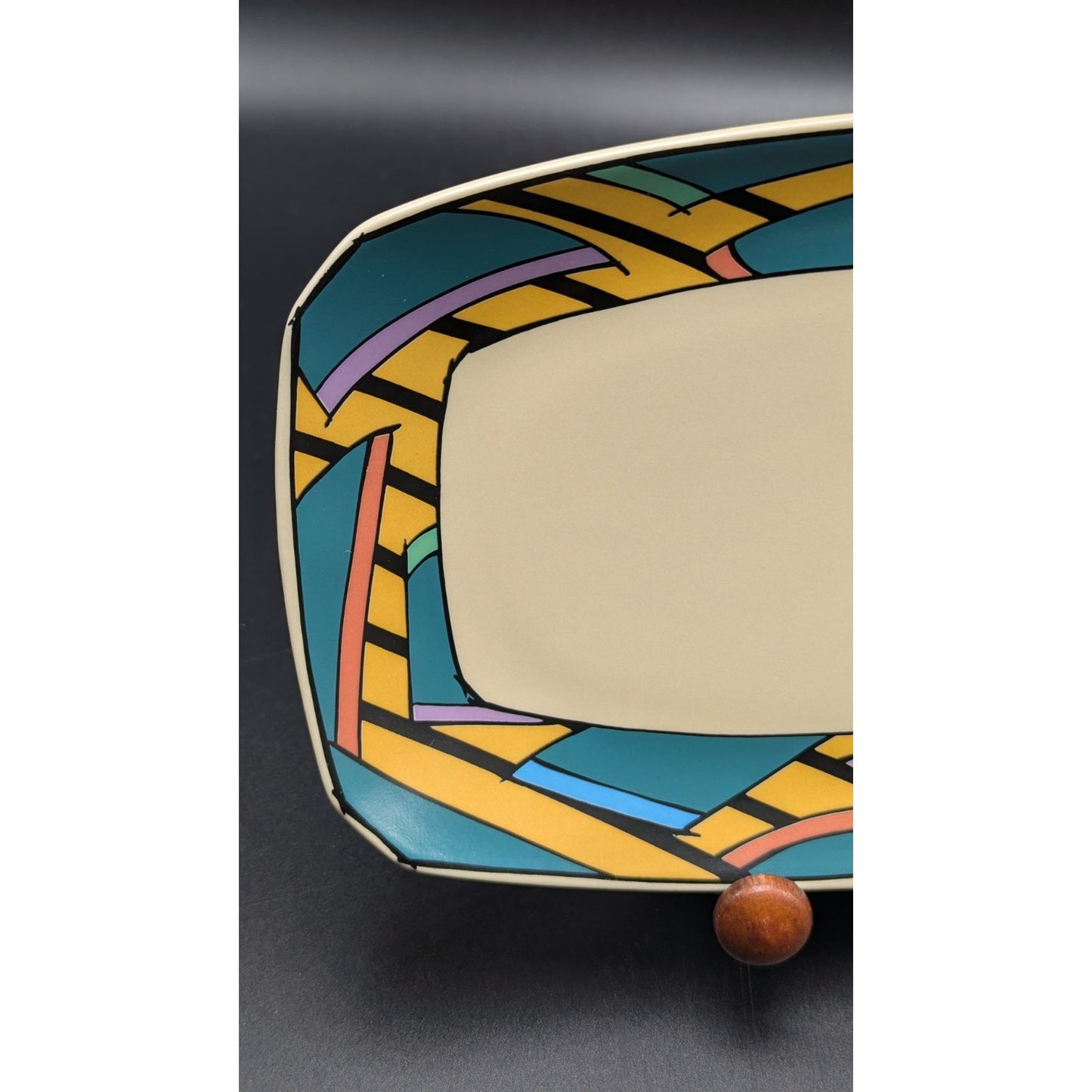 Vintage 1980s 9.5" Rosenthal Studio Line Dorothy Hafner FLASH Underplate Memphis