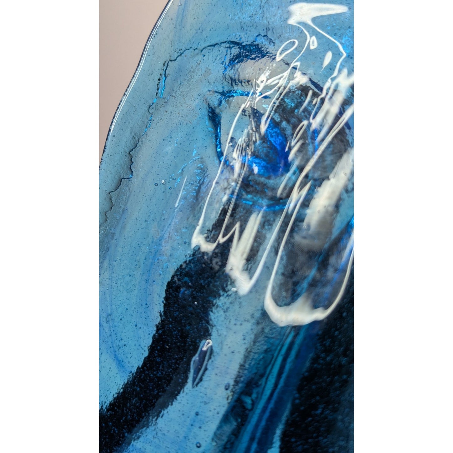 Vintage SKYDREAMER Blue Art Glass Face Mask Jaramillo Brothers Hand Made