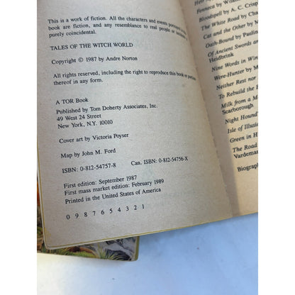 Lot 2 Books Tales of the Witch World 1 & 2 Andre Norton Vintage 1989 Paperback