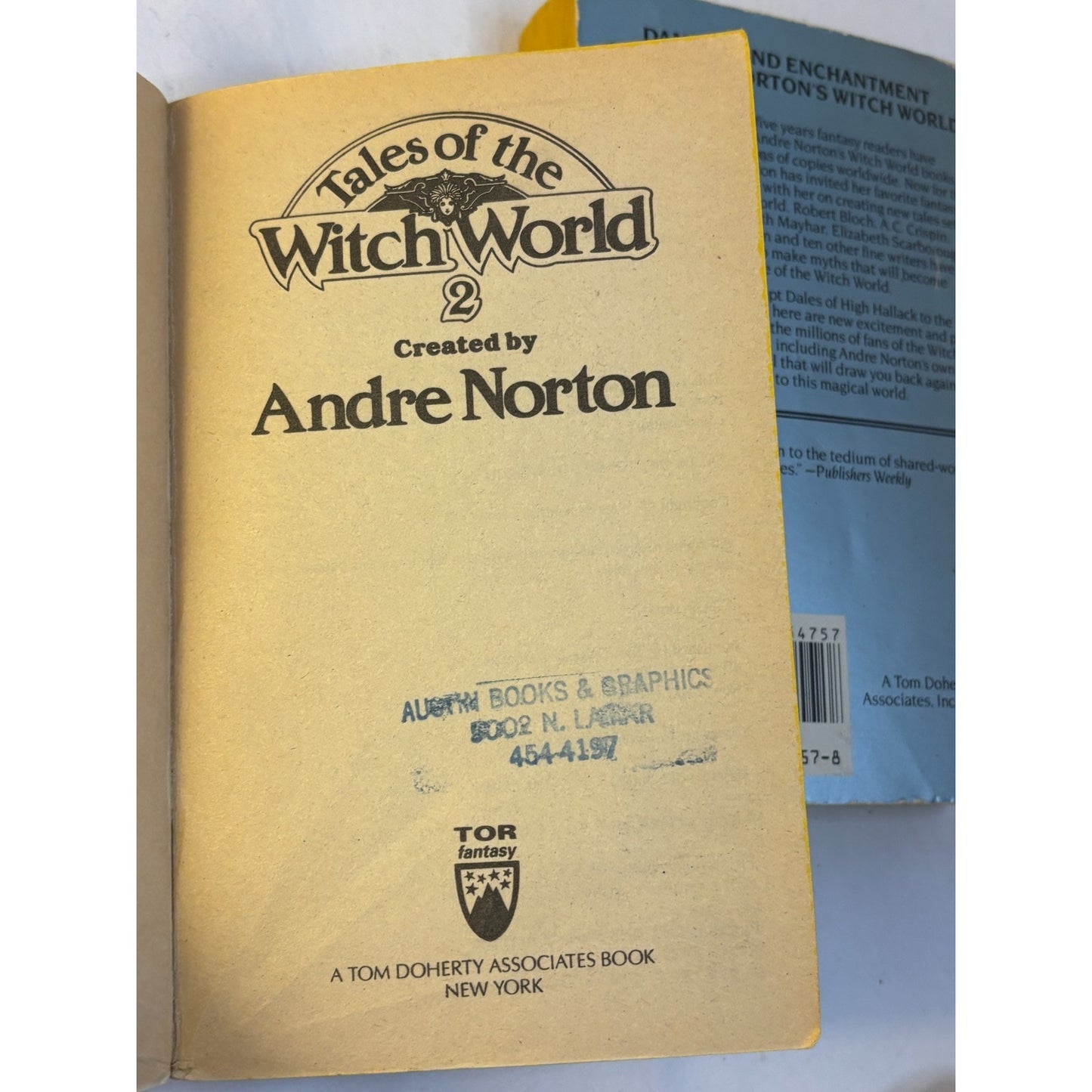 Lot 2 Books Tales of the Witch World 1 & 2 Andre Norton Vintage 1989 Paperback