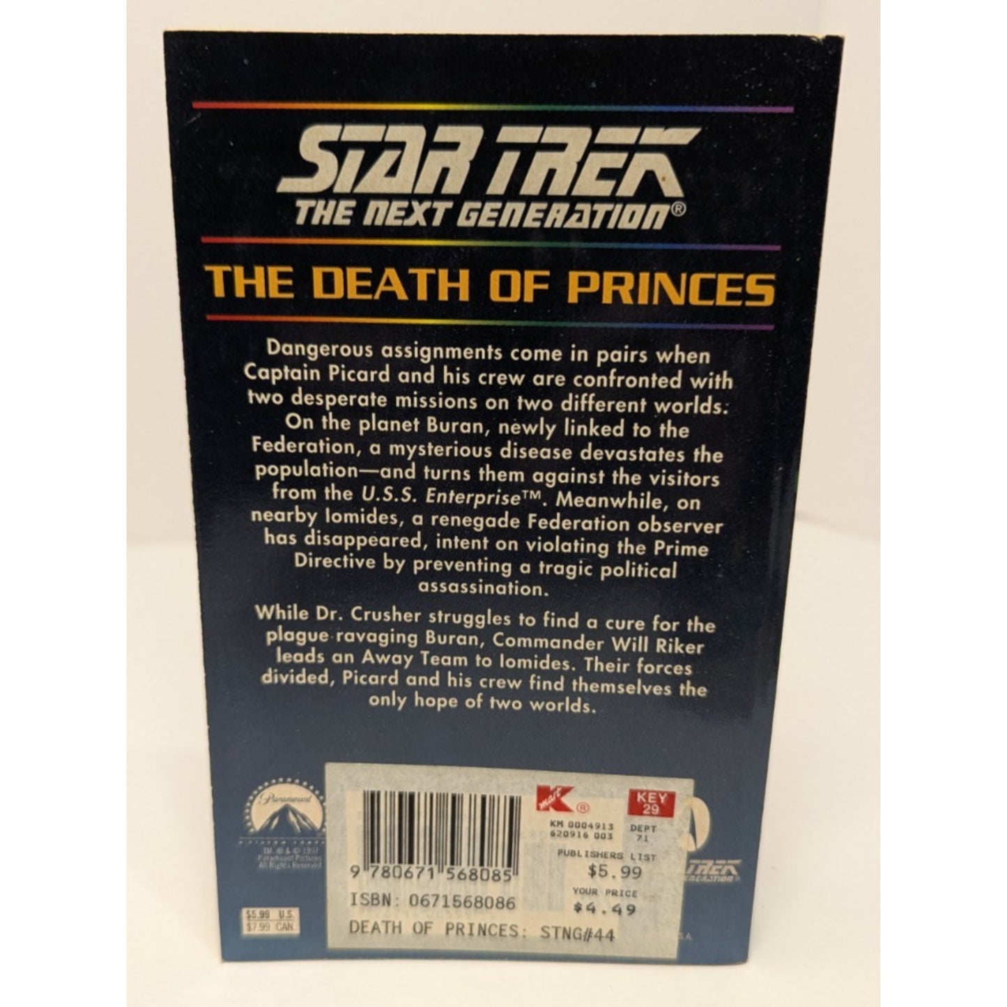 Vintage Star Trek Next Generation Paperbacks #42-45 Great Condition