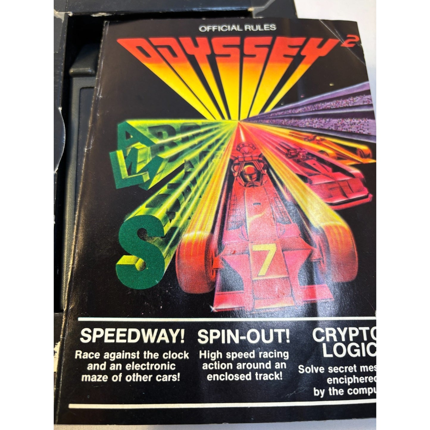 Speedway Spin-Out Crypto-Logic Game Odyssey 2 Magnavox 1978 Complete Tested B