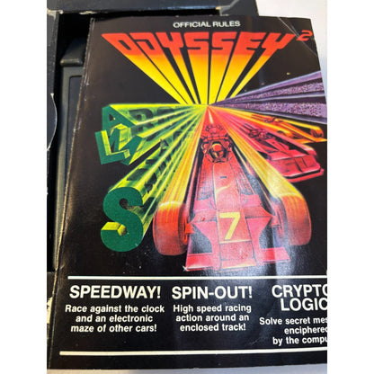 Speedway Spin-Out Crypto-Logic Game Odyssey 2 Magnavox 1978 Complete Tested B