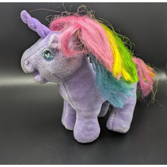 1984 My Little Pony G1 MLP Vintage Hasbro Softies 9" Plush WINDY Unicorn Purple!