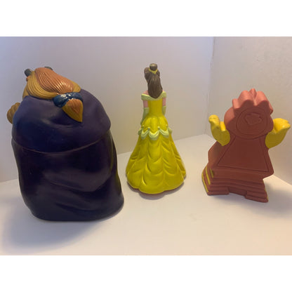 Disney Beauty and the Beast Hand Puppets 1992 Rubber Pizza Hut Set of 3