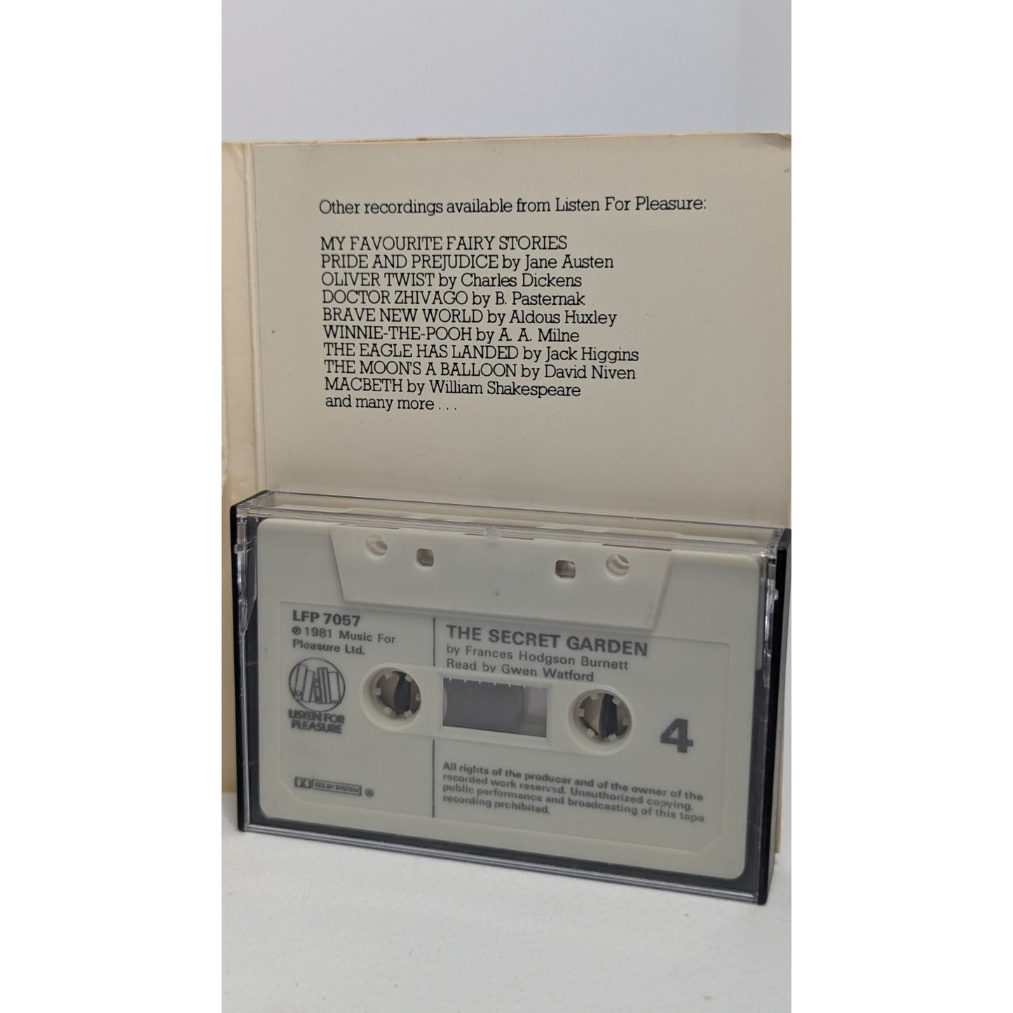 Vintage 1980 Audiobook The Secret Garden Read by Gwen Watford 2 Cassette Edition