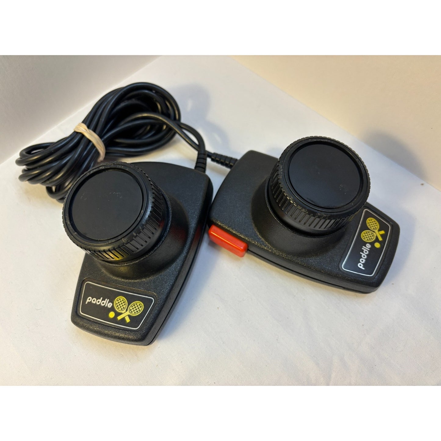 Set of 2 Joint Cord Atari 2600 7800 CX-30 Original Paddle Controllers Tested A