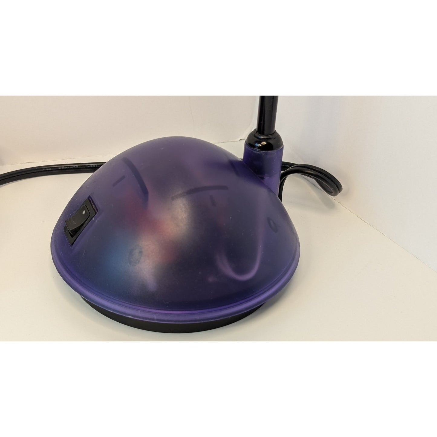 2000's y2K Purple/Black Clear Adjustable Bendable Gooseneck Round Desk Lamp