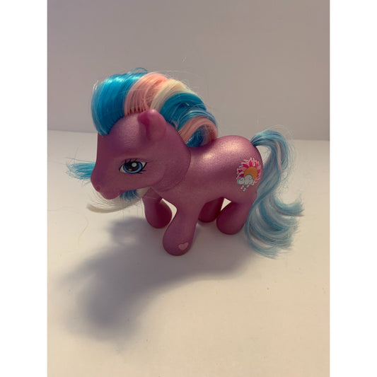 Vintage MLP My Little Pony G3 Sunshower 2002 Purple Shimmer Pink Blue White Hair