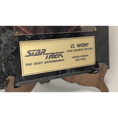 Star Trek Chief Lt. Worf Autographed Plaque 600/2500 L. Edition Michael Dorn