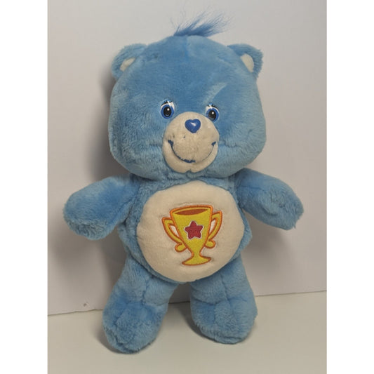 Care Bears 2003 Champ Bear Blue Championship Trophy Plush 13" Stuffed Animal Toy