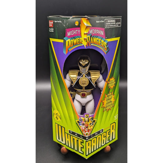 1995 Vintage Power Rangers Talking White Ranger Action Figure In Box New Unopened
