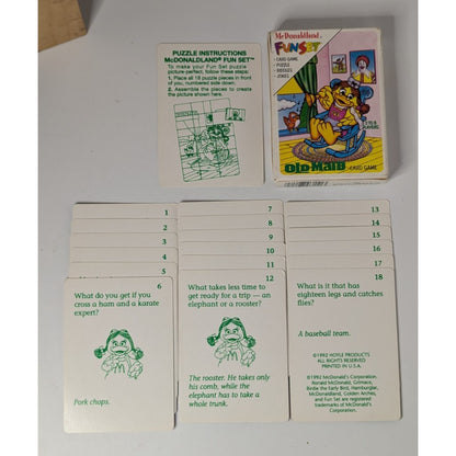 Vintage Happy Meal Toy McDonaldland Funset Birdie Old Maid Card Game Complete