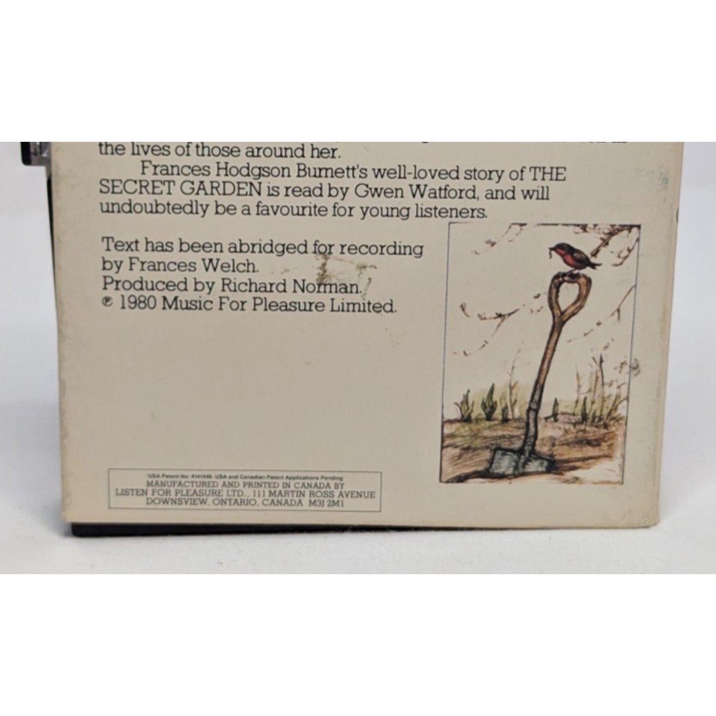 Vintage 1980 Audiobook The Secret Garden Read by Gwen Watford 2 Cassette Edition