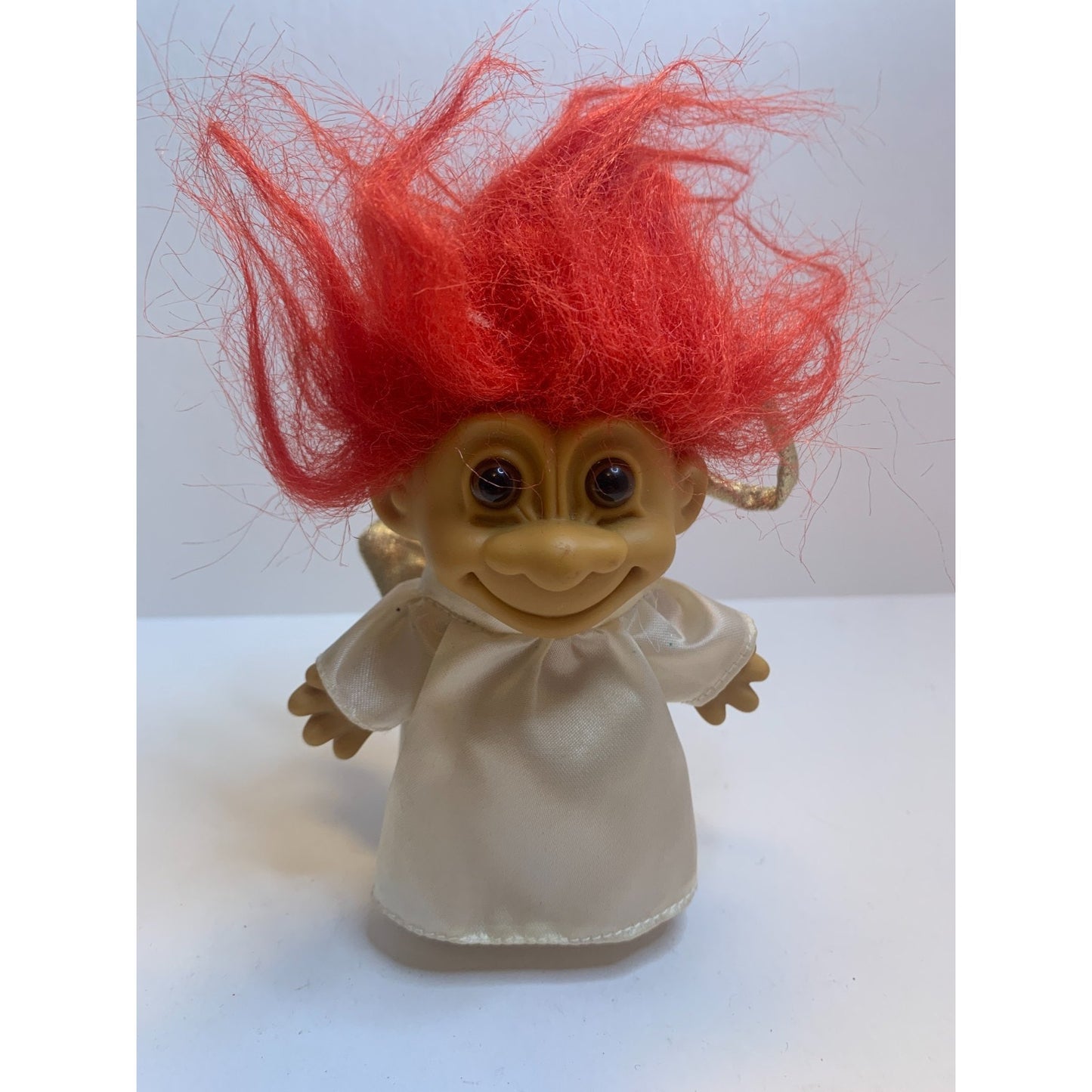 Vintage Russ Troll Doll Angel Christmas with Halo 18280 Red Hair 90s Toy 4”