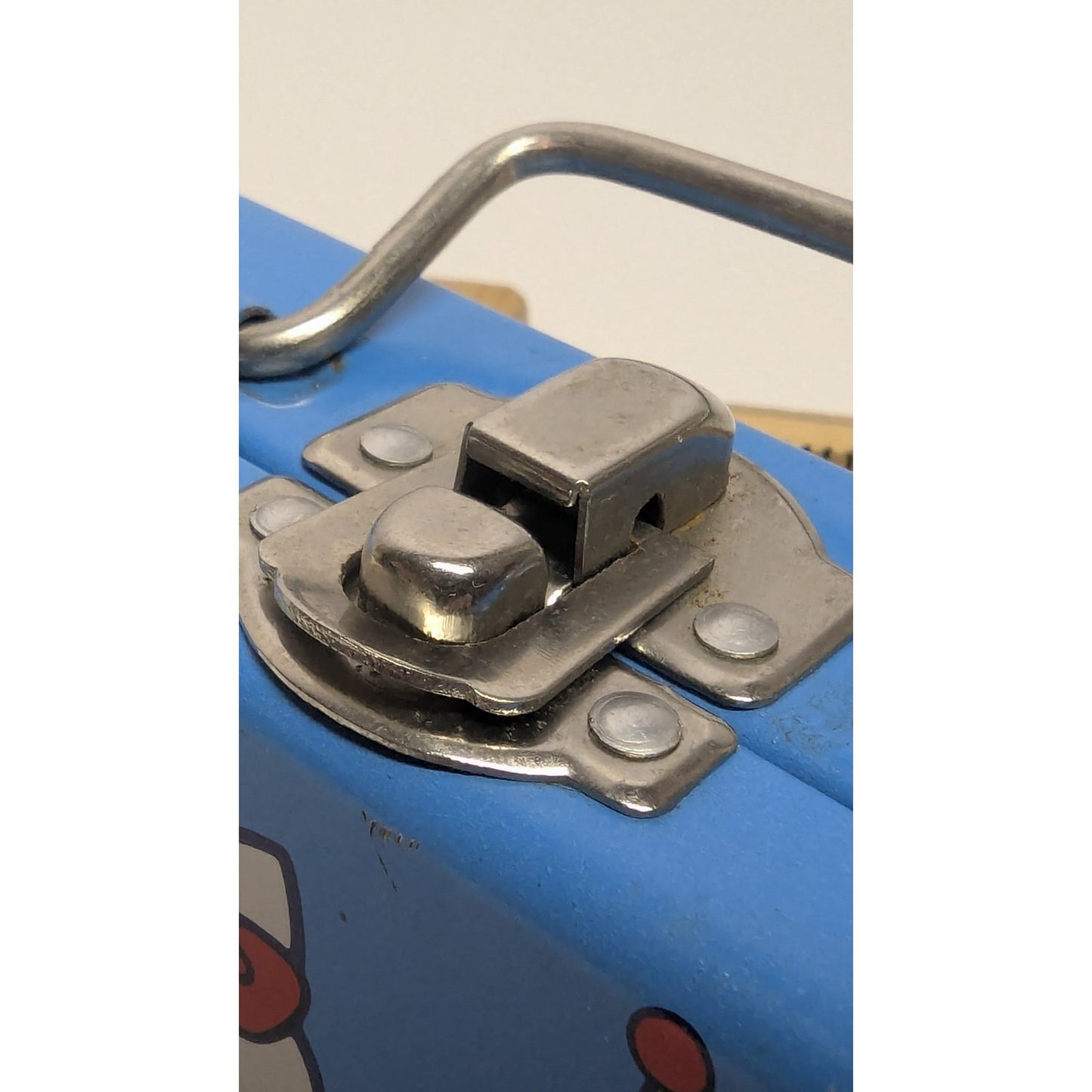 1976 Vintage Sanrio Hello Kitty Tiny Tin Mini Lunch Box 4" x 2.75"