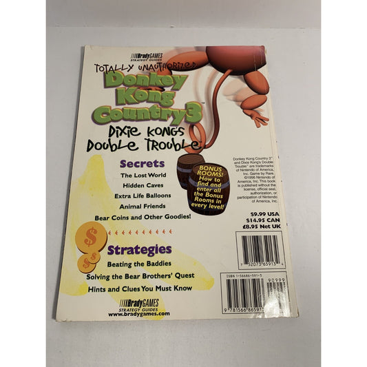 Donkey Kong Country 3 Dixie Unauthorized Brady Strategy SNES Players Guide