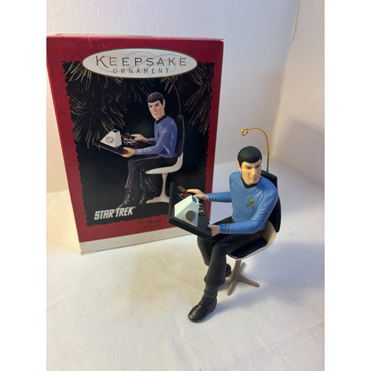 Vintage Hallmark Keepsake Christmas Ornament Star Trek Series Mr Spock 1996 Open