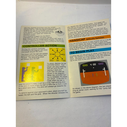 Atari 2600 7800 Basketball Video Game Cartridge + Manual TESTED CX2624