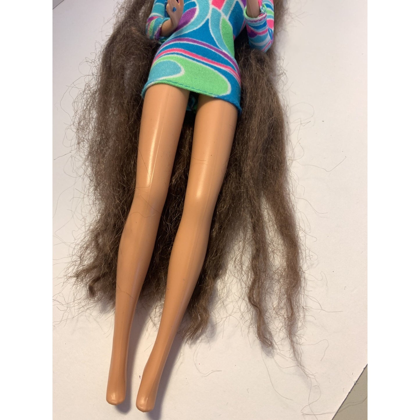 Mattel Totally Hair Barbie 1991 Brunette Long Hair w/ Outfit & Ring 1117