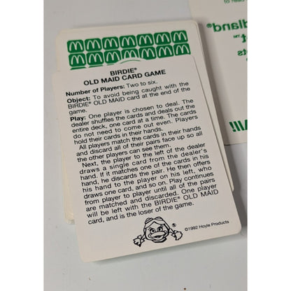 Vintage Happy Meal Toy McDonaldland Funset Birdie Old Maid Card Game Complete