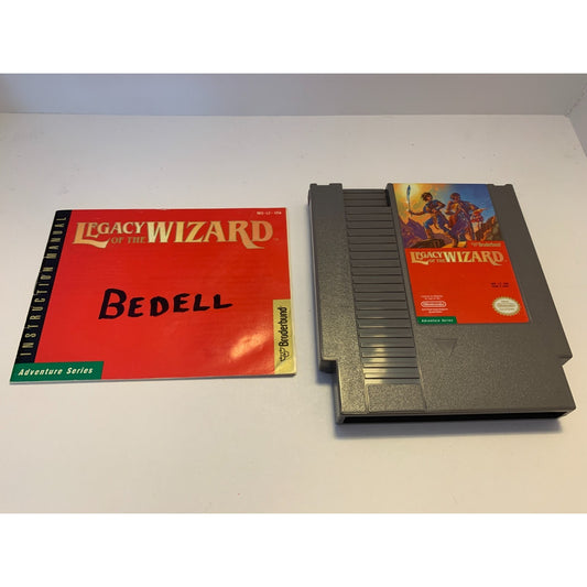 Legacy of the Wizard - NES Nintendo - Game Cartridge and Manual
