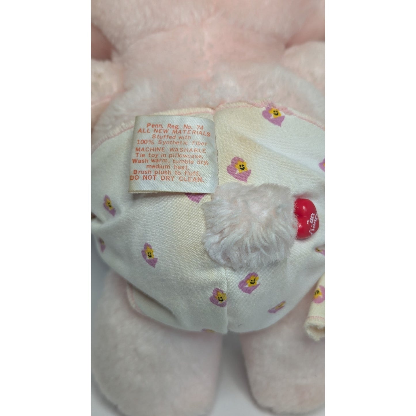 Vintage Care Bears BABY HUGS Plush 10.5" Pink Stuffed Animal Kenner 1983