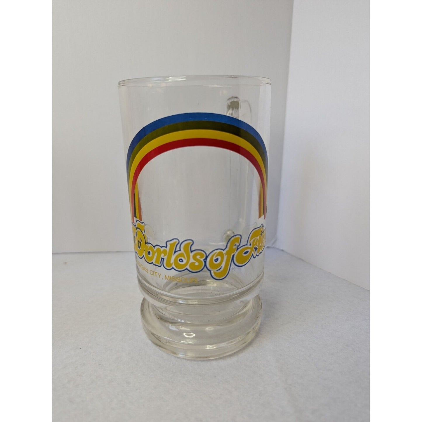 Set of 4 Worlds of Fun Rainbow Amusement Park Kansas City Missouri Glass Beer Mugs