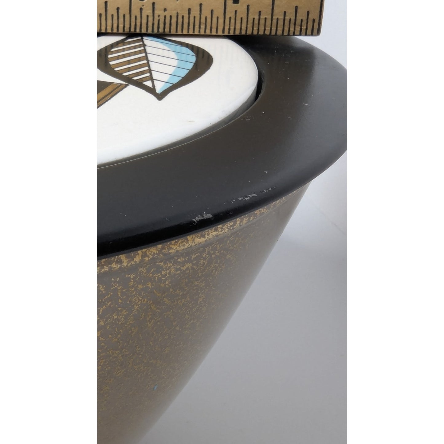 Vintage Georges Briard Gold Speckled Ambrosia Fire King Covered Bowl w/Lid