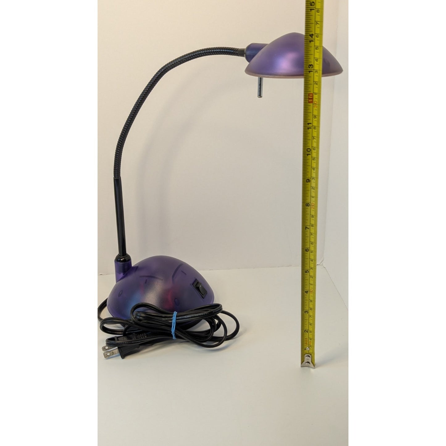 2000's y2K Purple/Black Clear Adjustable Bendable Gooseneck Round Desk Lamp
