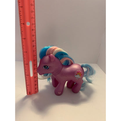 Vintage MLP My Little Pony G3 Sunshower 2002 Purple Shimmer Pink Blue White Hair
