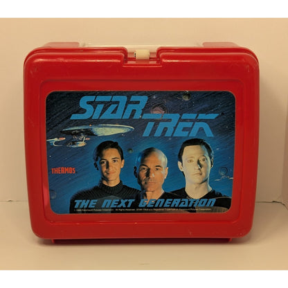 Vintage 1989 Thermos Star Trek The Next Generation Red Plastic Lunch Box