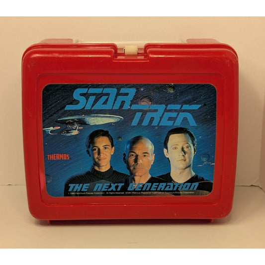 Vintage 1989 Thermos Star Trek The Next Generation Red Plastic Lunch Box