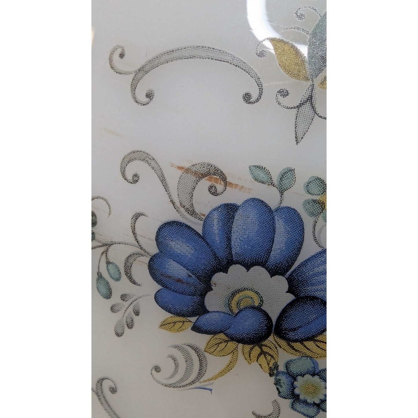 Vintage 8" Quoizel Abigail Adams Blue & White Glass Globe Shade w/ 4" Fitter