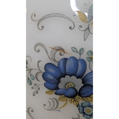 Vintage 8" Quoizel Abigail Adams Blue & White Glass Globe Shade w/ 4" Fitter