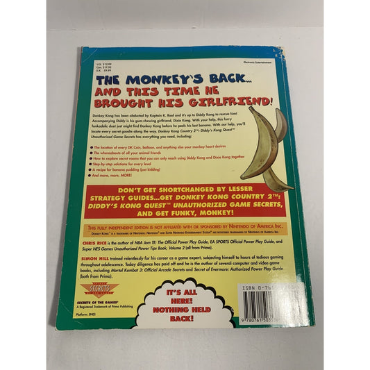 Donkey Kong Country 2 Diddy's Kong Quest Prima's Secrets Strategy Game Guide