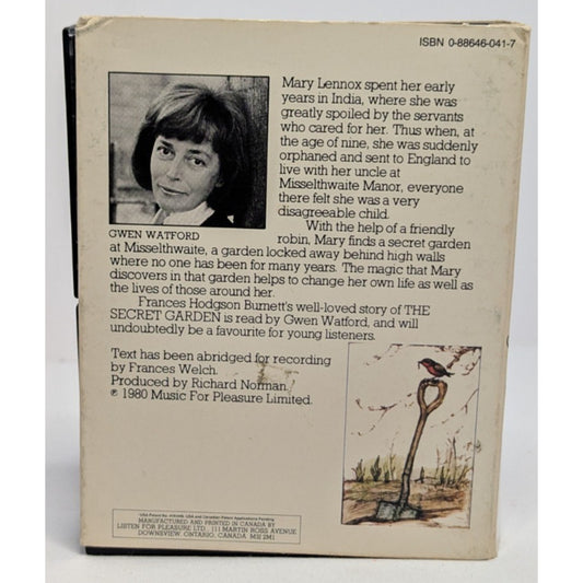 Vintage 1980 Audiobook The Secret Garden Read by Gwen Watford 2 Cassette Edition