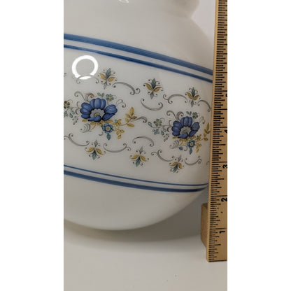 Vintage 8" Quoizel Abigail Adams Blue & White Glass Globe Shade w/ 4" Fitter