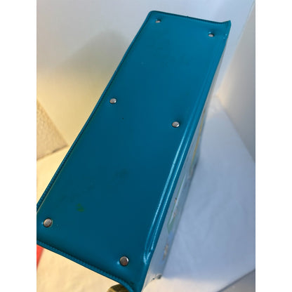 Vintage TURQUOISE Teal 1961 Ken And Ponytail Barbie Doll Carrying Case