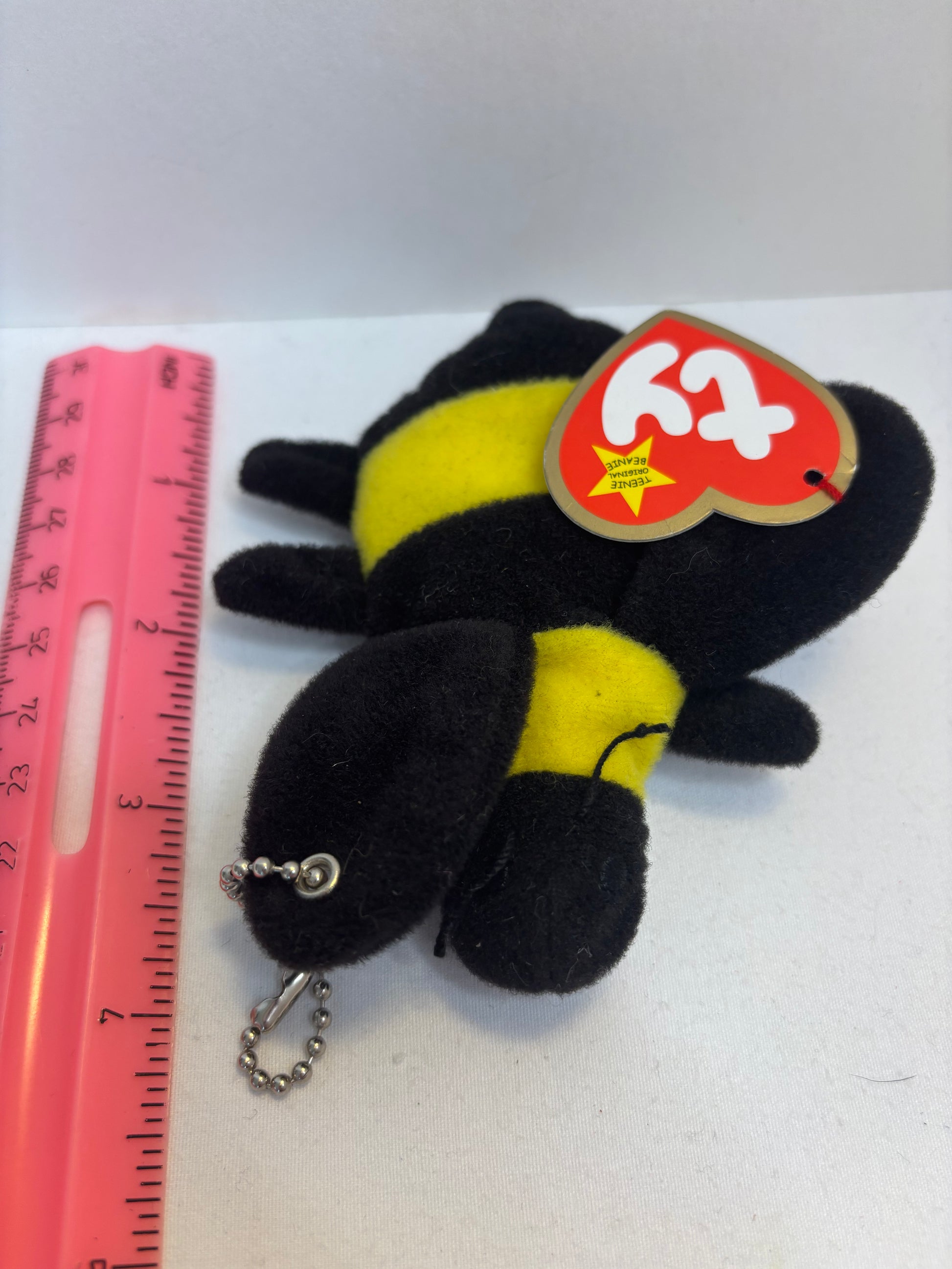 bumble bee yellow and black plush bag charm