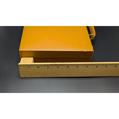 Vintage Brown Faux Leather Mini Travel Backgammon With Case Complete