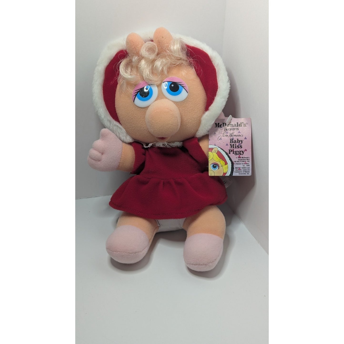 Vintage 1987 McDonalds Muppet Babies Plush Christmas Baby Miss Piggy W/Tag